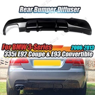 For BMW 328i 335i E92 Coupe E93 Convertible 2006-2013 Rear Bumper Diffuser Lip With Light Dual Lip S