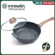 [kline]Medical Ecowin Stone Non Stick Wok 24 / 28 / 30 /32 CM Frying Pan with Lid Suitable for All Stoves Gas Induction Stove vPSe