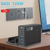 135W Gan Charger Station USB PD Desktop Charge Hub Fast Charging with Stand Wall Charger Mobile Phon