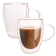 Gmark - 雙層隔熱 12 oz Coffee Mug 咖啡玻璃杯 (一套2個) 冷熱飲料 (可入微波爐/焗爐 180° C) [GM2029]