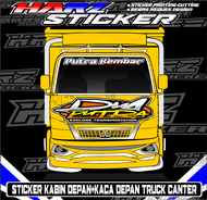 Stiker Kabin Depan Truck Canter-Stiker Kaca Depan Truck Canter-Stiker Dua Putra-Stiker Bebas Reques