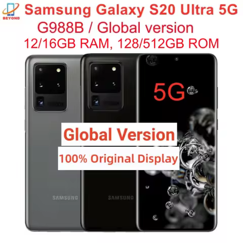 Samsung Galaxy S20 Ultra 5G G988B/DS Global Version Original 6.9" AMOLED 12GB RAM 128GB 512GB ROM NF