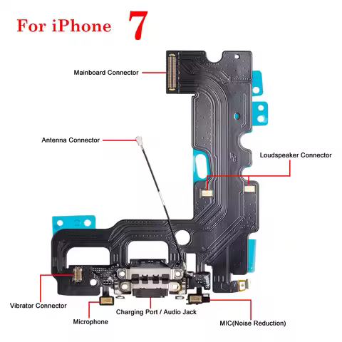 1Pcs High Quality USB Charging Port Dock Connector Flex Cable with Microphone For iphone 7 7G Dock C