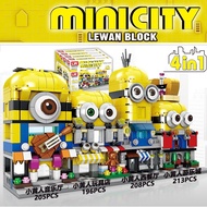 Lewan LW703 Minion Series Movie Amusement City Building Children's Puzzle Assembled Building Block T