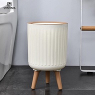 [SONONIA] Trash Can with Lid, Waste Basket, Large Capacity 8 L, Tall Foot Trash Can with Push Lid, T