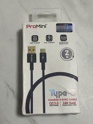 ProMini Type-C to USB 2m 快充線