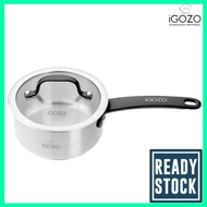 :BEST BUY [ Local ] iGOZO 16cm Elite 304 Stainless Steel Saucepan + Glass Lid | Kitchenware Cookware Cook B