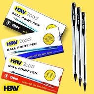 12pcs/Box Original HBW 2000 Ballpoint pen Black/Blue/Red School Supplies Office supplies
