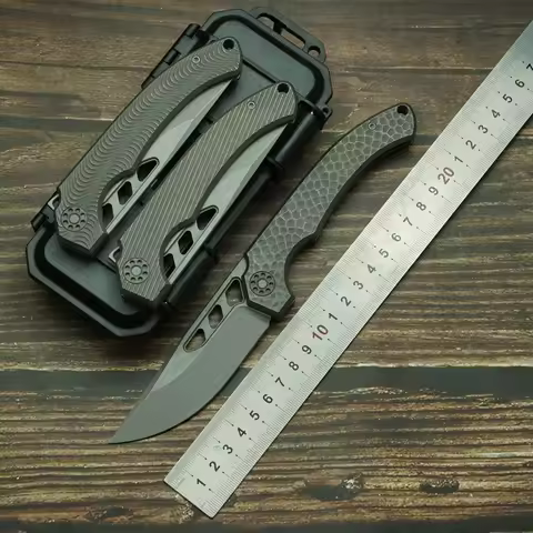LEMIFSHE New BRB4 XL Ceramic Bearing Titanium Alloy Handle N690 Steel Folding Knife Outdoor Camping 