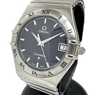 OMEGA1512.30 Constellation 男孩手錶，不鏽鋼，石英，黑色錶盤，男士