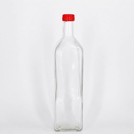 375ml Square Glass bottle with black screwcap for honey, juices and etcl Botol kaca 375ml u...