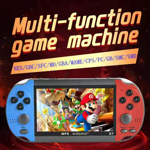 X7 Handheld Game Console 4.3 Inch Handheld High Definition Screen with Clear Video Built in Many Arc