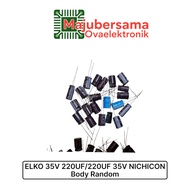 10pcs - Elko 35v 220uf / 220uf 35v NICHICON Body Random