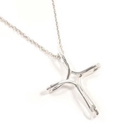 【日本直運．二手美品】蒂芙尼 TIFFANY&Co. 項鍊 Infinity Cross (無限符號十字) Elsa Peretti (愛爾莎‧佩雷蒂) 銀 925