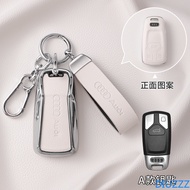 Key Case Cover for Audi A3 A4 B9 A6 A7 4K A8 E-tron Q5 Q8 C8 D5 SQ8 TPU+Leather Car Key Fob Shell Pr
