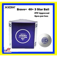 Xiom Bravo+ Ball ITTF Approved 40+ 3 Star Table Tennis Ball (6 Pcs Per Box) ping pong bola