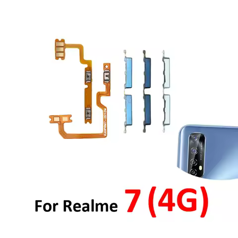 For Realme 7 4G RMX2155 Phone New Housing Volume Button Up Down Switch Key Internal On Off Flex Cabl
