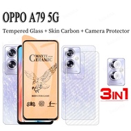 OPPO A79 5G Ceramic Matte Tempered Glass OPPO A98 A78 A58 A38 A18 Matte Full Screen Protector 3 in 1 Camera Lens Protector