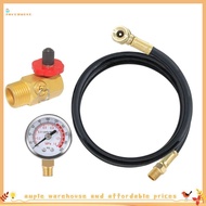 【posthouse1】Air Tank Repair Kit W/Safety Valve, Pressure Gauge and 4 Feet Air Tank Hose Assembly Kit