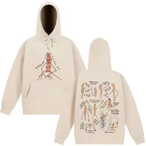 Marcus The Worm Funny Meme Graphic Hoodie Men Women Harajuku Pullover Long-sleeved Loose Oversized S