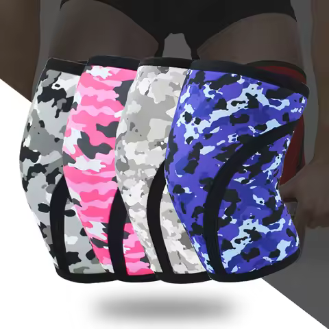 1 Pair 5mm/7mm Neoprene Sport Knee Pads Weightlifting Deep Squat Camo Knee Sleeves Gym Fitness Knee 