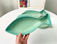 Authentic French Le Creuset cool color large and small fish-shaped plate fish plate stoneware dinner plate tableware