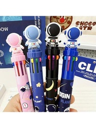 1 支/4 支太空人 10 色記號筆創意多色原子筆可伸縮彩色多功能筆