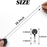 52PCS Retractable Badge Reel Clips ID Card Holder Reel with Metal Belt Clip for Hanging Cards Key Ch