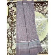 Silk Sarong Woven 6-Shuttle Raised With Glass Flowers Natural Color Size 1x2 Meters Purple-Gray Floo