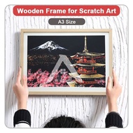 【𝗔𝗦𝗛】A3 Wooden Frame for Scratch Art Painting Photo Frame A3挂画相框