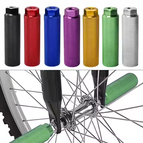 1 Pair Bike Pegs Aluminum Alloy Anti Skid Lead Foot Rest Pegs For-BMX Bike Fit 3 8 Inch Axles Bicycl