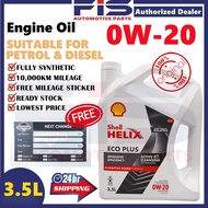 FIS Original Engine Oil Shell Helix Eco 0W20 Fully Synthetic Bezza Axia Minyak Hitam Enjin Kereta 3.