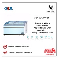 chest freezer gea kaca sd-700-by freezer box lemari pembeku 700 liter 