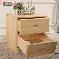 Solid wood bedside table Pine simple modern trendy minimalist storage chest of drawers with door cabinet bedroom furniture Meja sisi katil kayu pepejal Pine ringkas moden bergaya minimalis almari simpanan laci dengan pintu kabinet perabot bilik tidur 床头