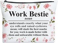 UDNADKEX Work Bestie Gift for Women, Christmas, Birthday, Retirement Gift for Best Friend Women Coworker Female Colleagues Going Away Leaving Farewell Gifts Makeup Bag, multiple
