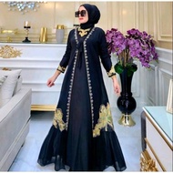 Gamis Abaya Turkey Jersey Mix Ceruty Model Rompi 77 Dzk