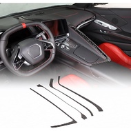 Soft 3D Real Carbon Fiber Car Center Conosle AC Switch Trim Strip Sticker Trim Decor Trim Kit Compat