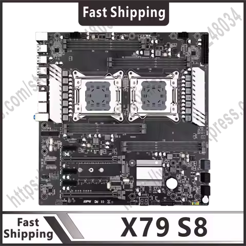 X79 S8 Eight Channel E-ATX Dual CPU LGA2011 Motherboard Support For Dual E5 V1V2 DDR3 ECC REG 256G X