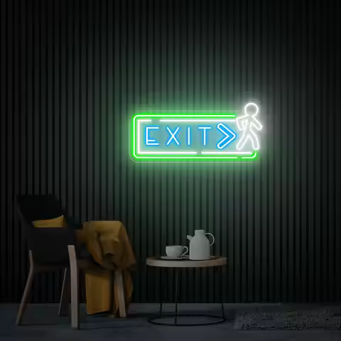 Exit Neon Sign Business Shop Directional Exit Wall Neon Sign Wall Decor Bar Beer Club Neon Custom Bu