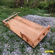 🚛SLK🚛 หิ้งพระ หิ้งวางพระติดผนังไม้สักแท้ แบบเหลี่ยม ไซส์ 90*38 ซม (ยาว*ลึก) งานไม่ได้ทำสี Buddha she