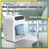 Samy Upgrade Portable Aircon Cooler Mini Air Cooler USB Rechargeable 1800mAh Room Car For Conditioner Cooling Fan Aircon