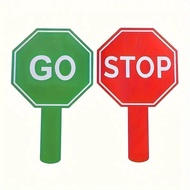 1/2/3 PVC Learning Signs-GO/STOP Handheld Teaching Props, Suitable for Students and Educational Work