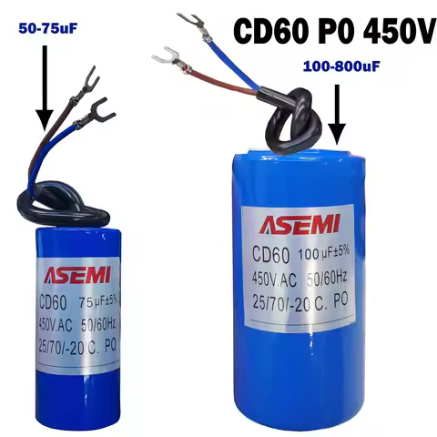 CD60 300uf 450vac P0 Startup Capacitor ASEMI 50uF 75uF 100uF 200uF 250uF 300uF 350uF 400uF 450uF 500