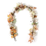 Artificial Maple Leaf Garland 6Ft Pumpkin Berries Garland Fall Decoration Harvest Garland for Farmho