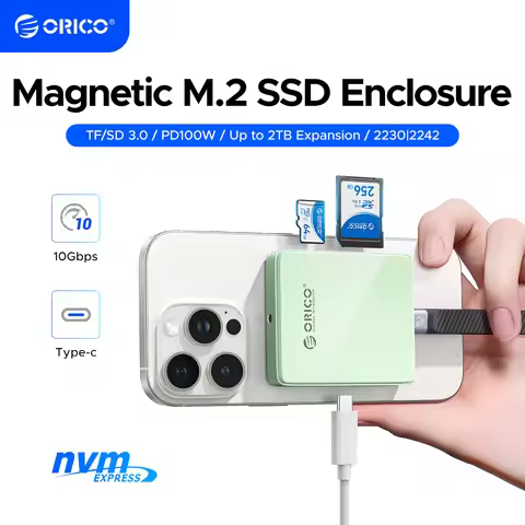 ORICO External Ssd 2230 2242 Enclosure Nvme Ssd external Case Ssd Card Reader with PD 100W 10Gbps fo