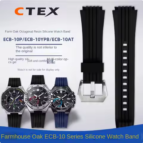 Replacement Silicone Watch Band For Casio ECB-10YP ECB-10YPB ECB-950 Edifice Series rubber strap Men