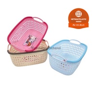 Viet Nhat plastic rattan basket with handle 3377-2 (26x20x14cm) item