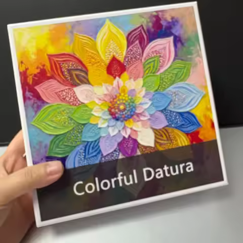 1 BOX 1000-piece White Card Adult jigsaw Puzzle, Colorful Datura 60.5x60.5cm/23.86x23.86 Inches,Best