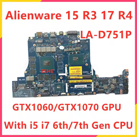For DELL Alienware 15 R3 17 R4 Laptop Motherboard With i5 i7 6th/7th Gen CPU GTX1060/GTX1070 GPU 0NM
