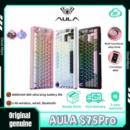 AULA S75 Pro Wireless Mechanical Keyboard 75% Hot swap RGB GASKET Custom Gaming Keyboard With Screen